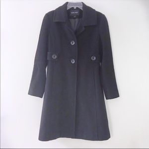 Nine West Black Thigh Length Peacoat